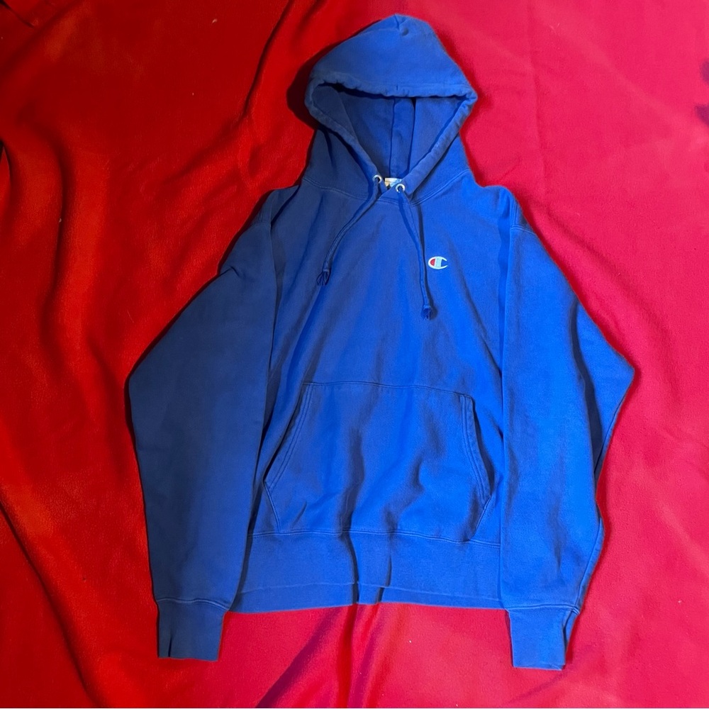 Men’s Royal Blue Champion Reverse Weave C Logo Hoodie